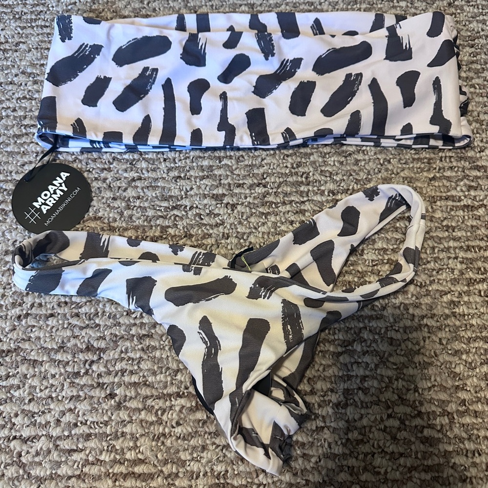 Monica Hansen Black and White Bikini Set